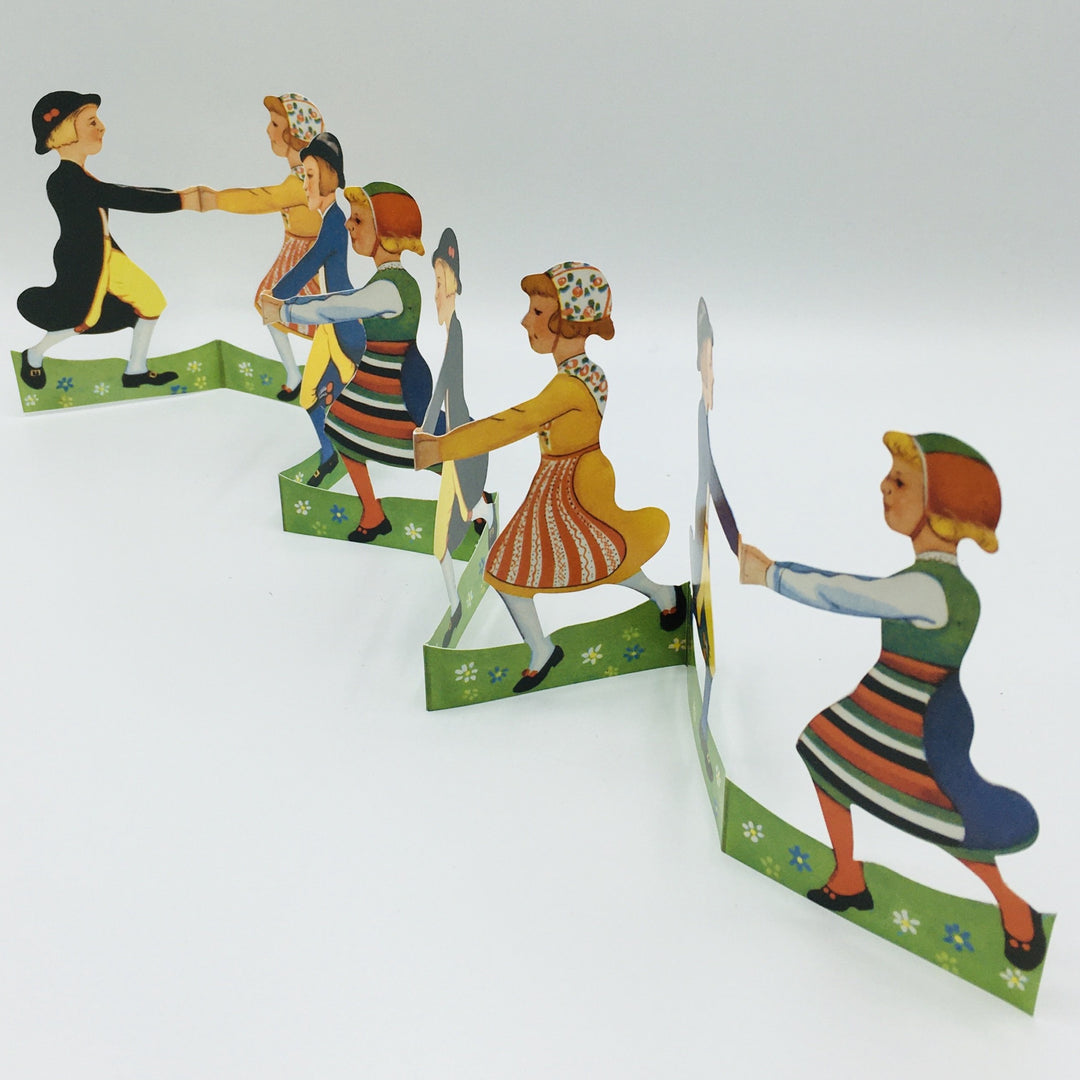 Cutout Folk Dancing Children