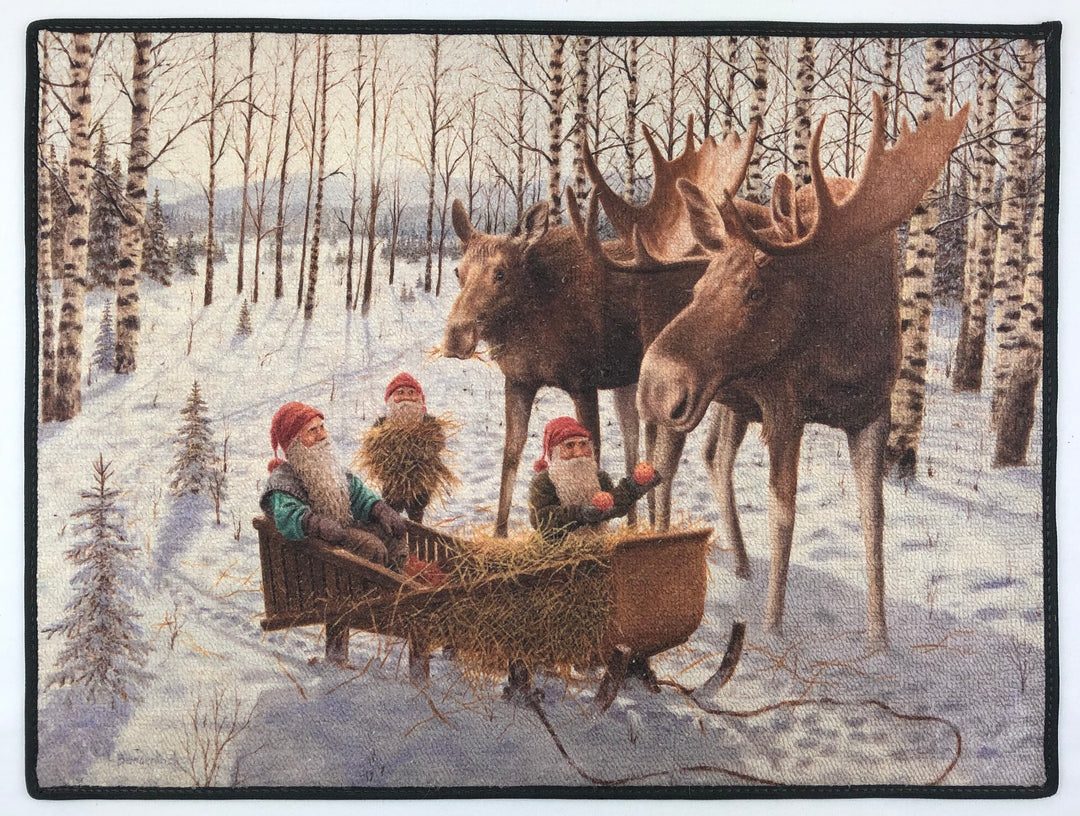 Jan Bergerlind rug - tomte & moose