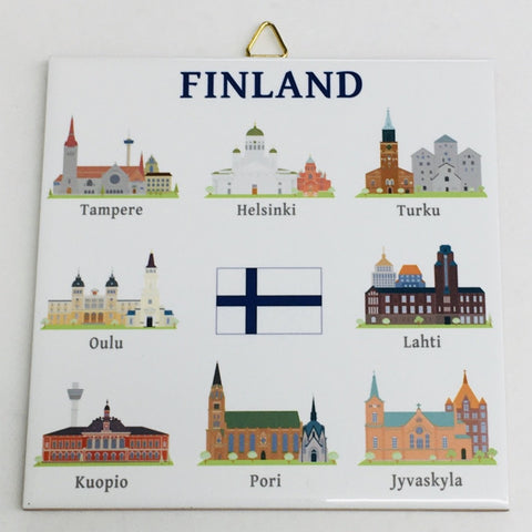 6" Ceramic tile, Finland Landmarks