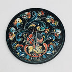 Lise Lorentzen Rosemaling Crossed Flags Hardboard Coaster