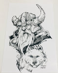 Micah Holland Viking with Wolf Artist Print