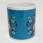 Lise Lorentzen blue rosemaling coffee mug