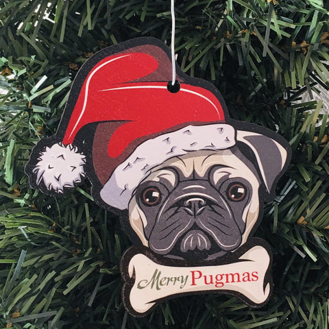 Merry Pugmas Pug Ornament