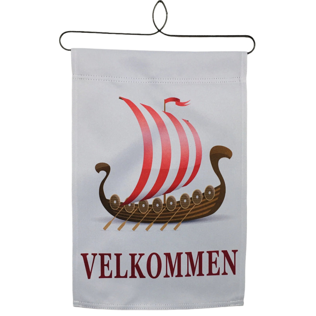 Velkommen Viking ship garden flag