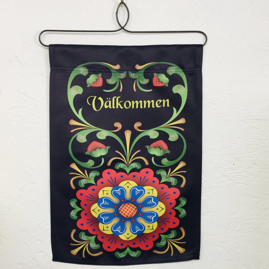 Välkommen Folk Art Garden Flag