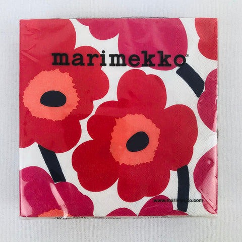 Marimekko Unikko red poppy paper napkins
