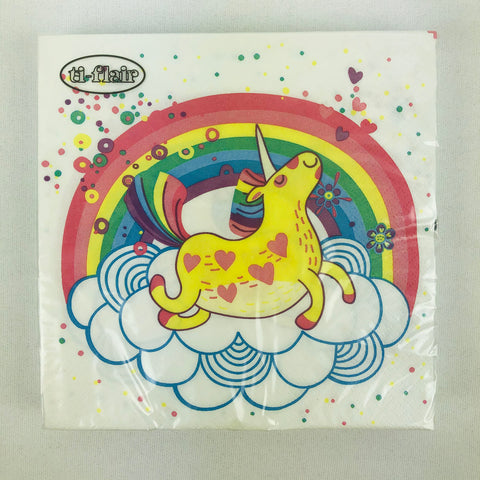 Rainbow Unicorn paper napkins