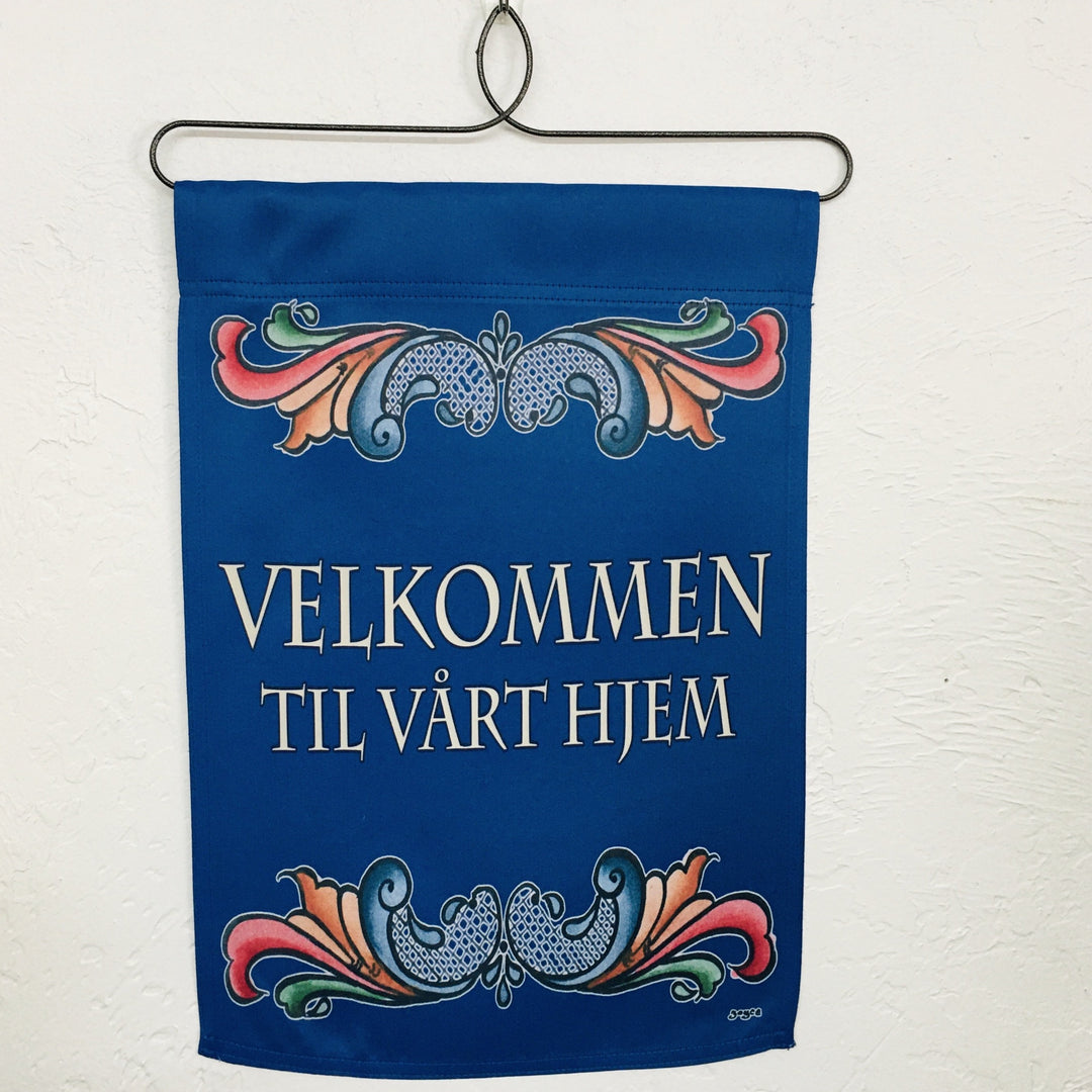 Velkommen Rosemaling Garden Flag