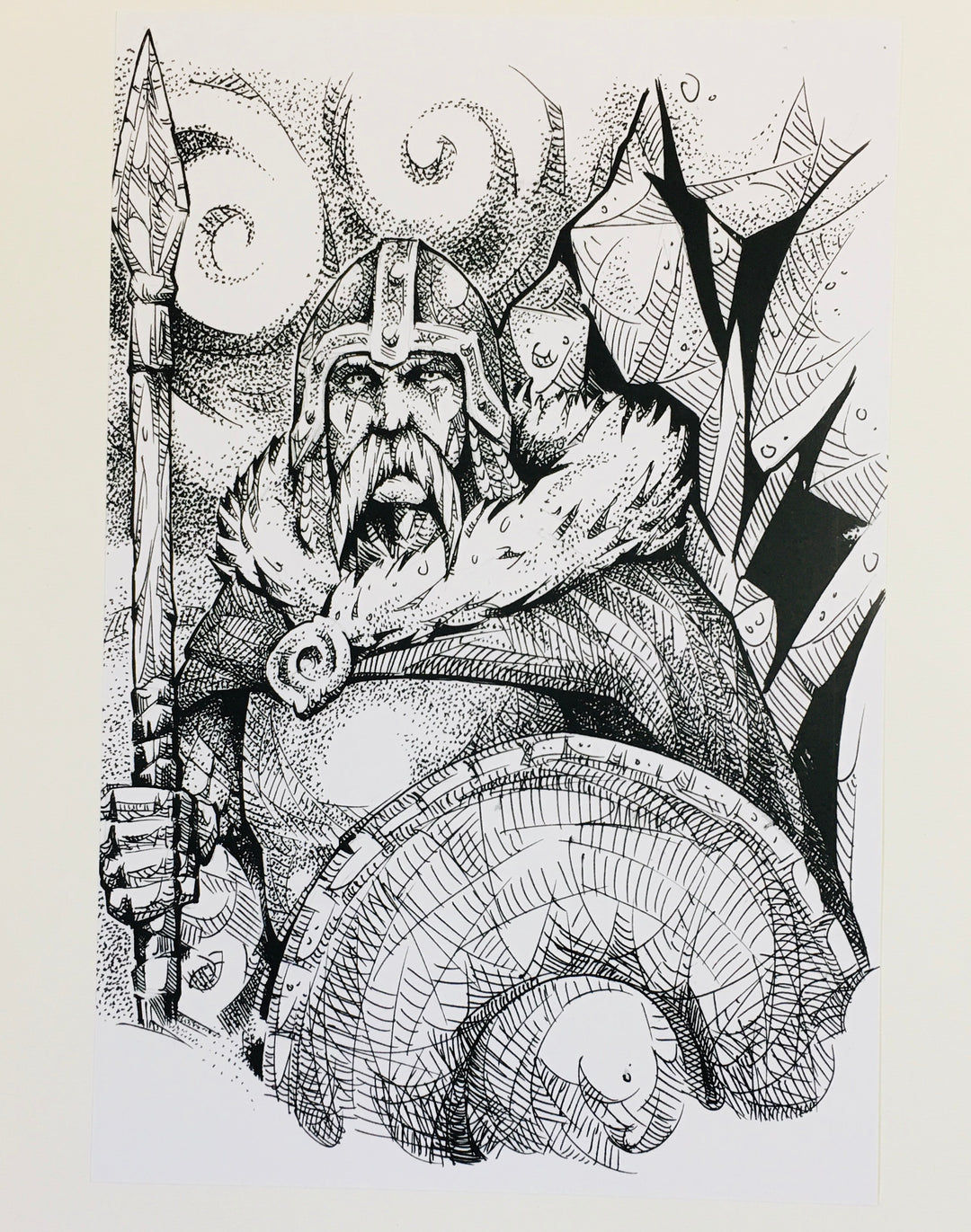 Micah Holland Viking with Fur Cape Artist Print