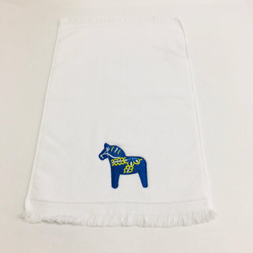 Finger tip towel - Blue Dala horse