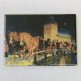 Rectangle Magnet, Jan Bergerlind Christmas Eve going to Church