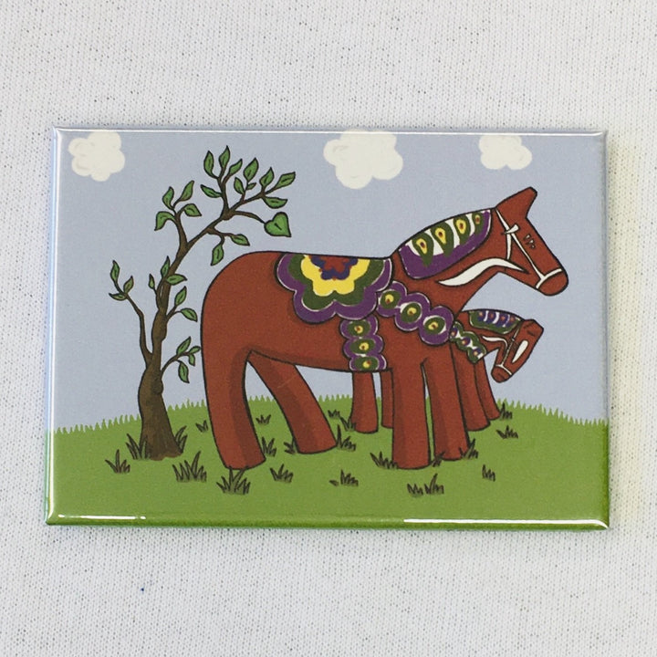 Rectangle Magnet, Karin Didring Dala horse