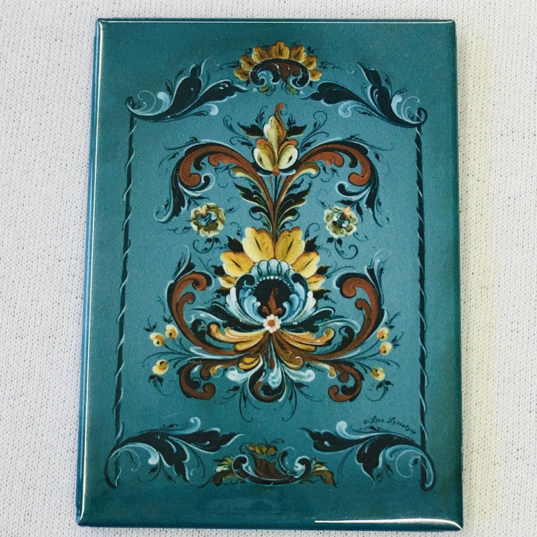 Rectangle Magnet, Lise Lorentzen Rosemaling