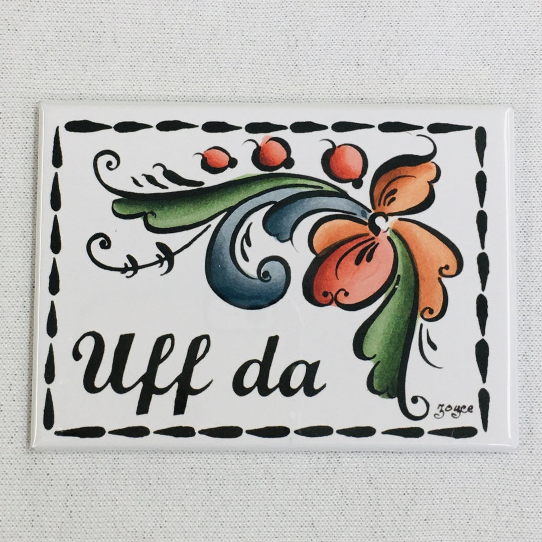 Rectangle Magnet, Uff da Rosemaling