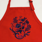 Apron - Embroidered Blue Floral