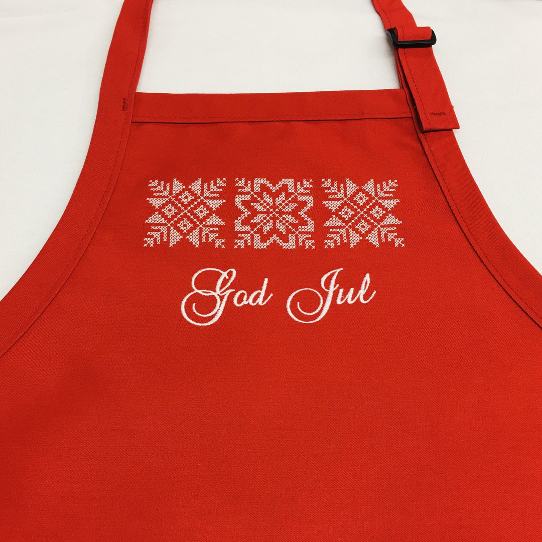 Apron - Embroidered God Jul Snowflakes