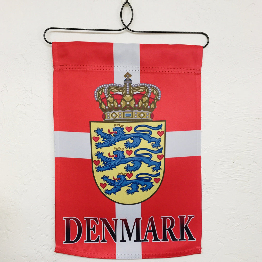 Denmark Flag with Crest Garden Flag