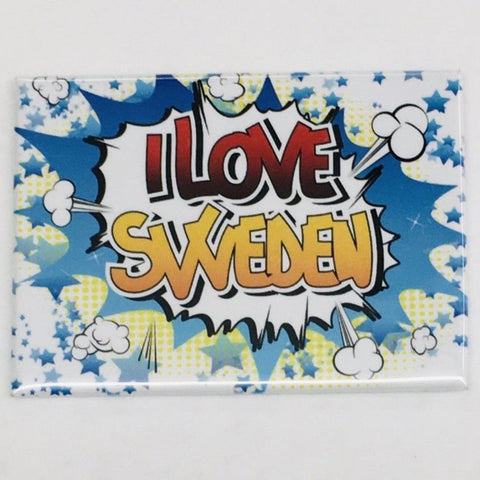 Rectangle Magnet, I Love Sweden