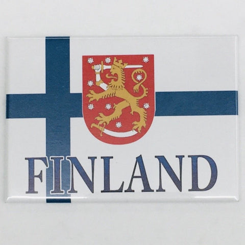 Rectangle Magnet, Finland Flag & Crest
