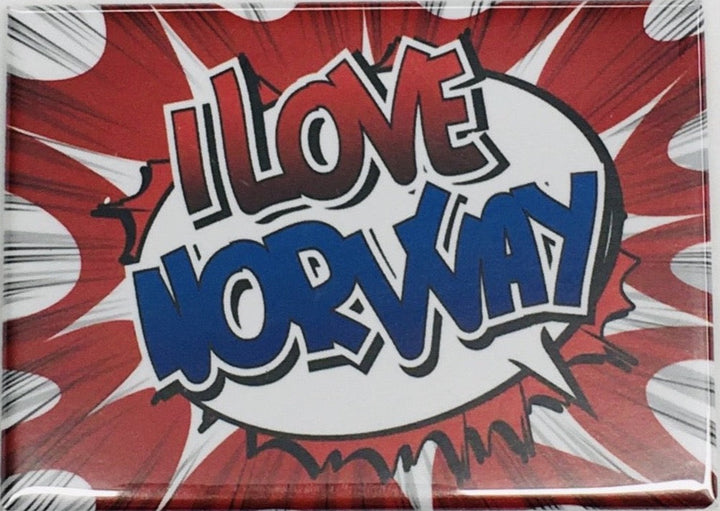 Rectangle Magnet, I Love Norway