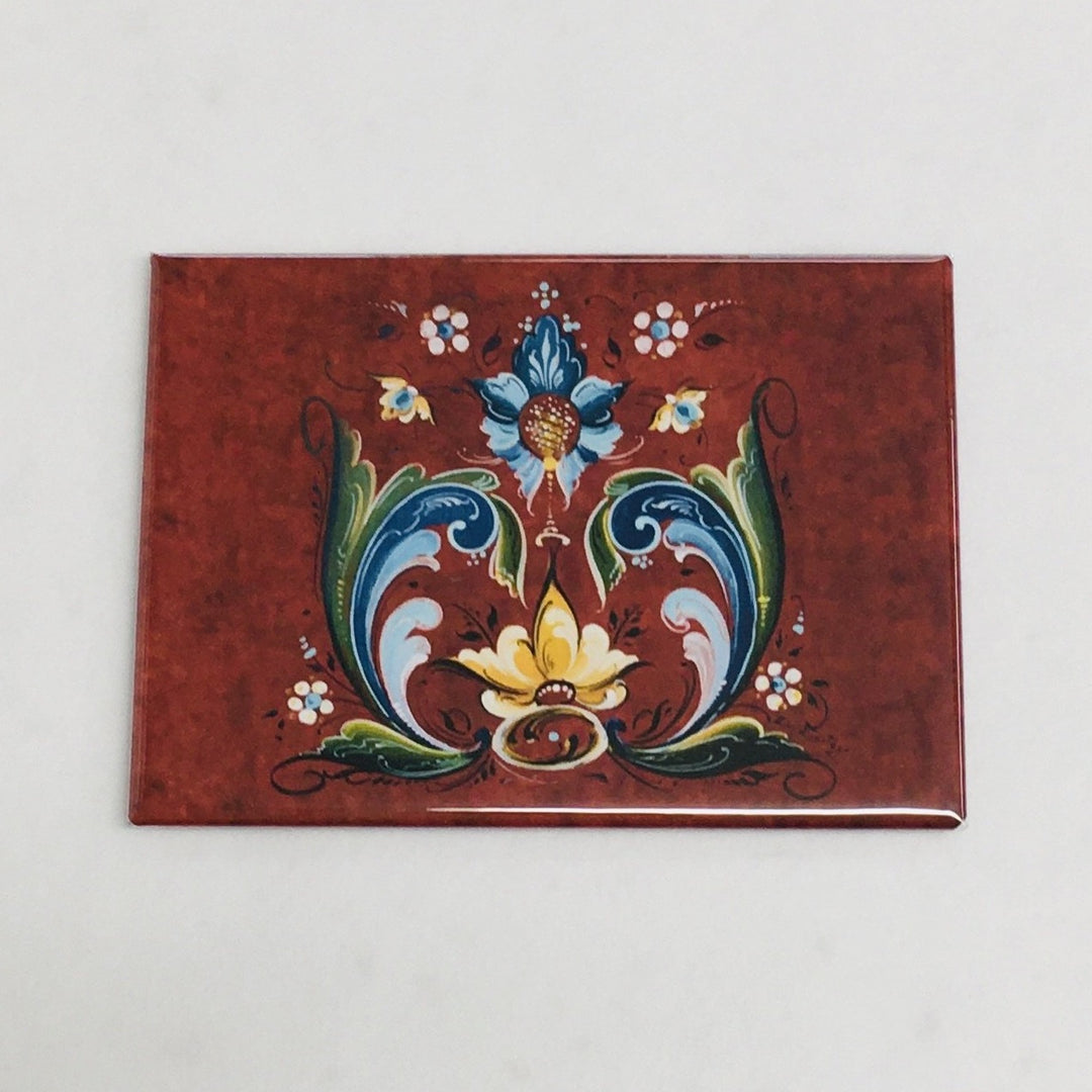 Rectangle Magnet, Lise Lorentzen Rosemaling