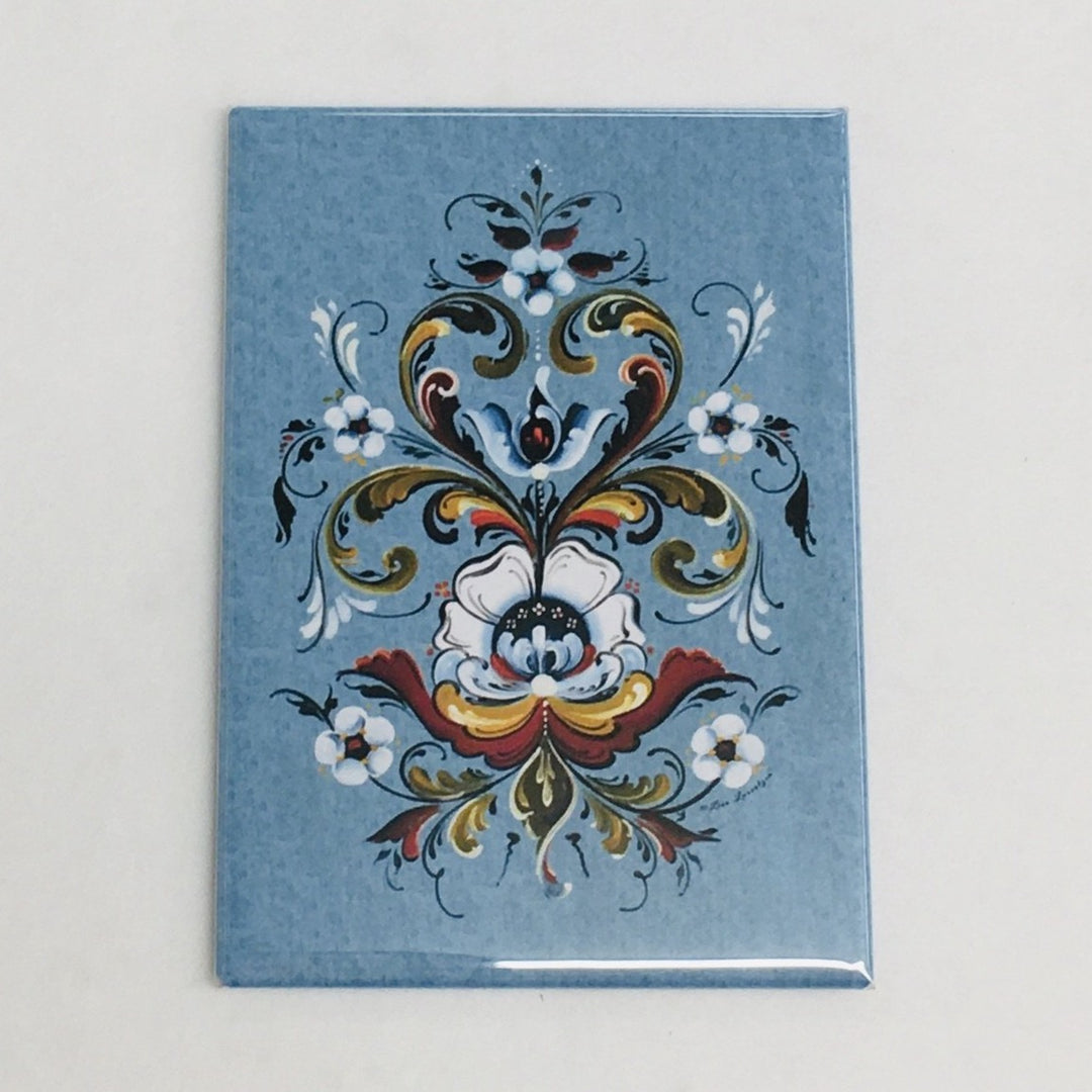 Rectangle Magnet, Lise Lorentzen Rosemaling