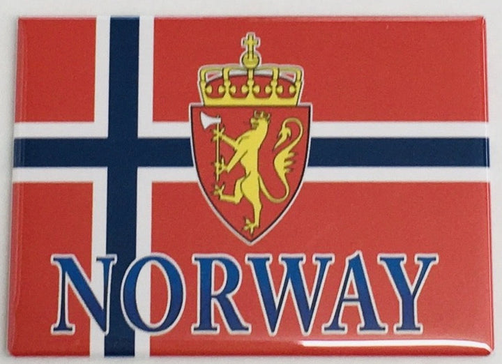 Rectangle Magnet, Norway Flag & Crest