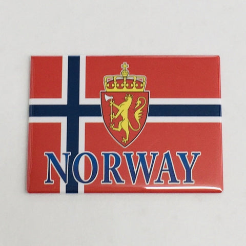Rectangle Magnet, Norway Flag & Crest