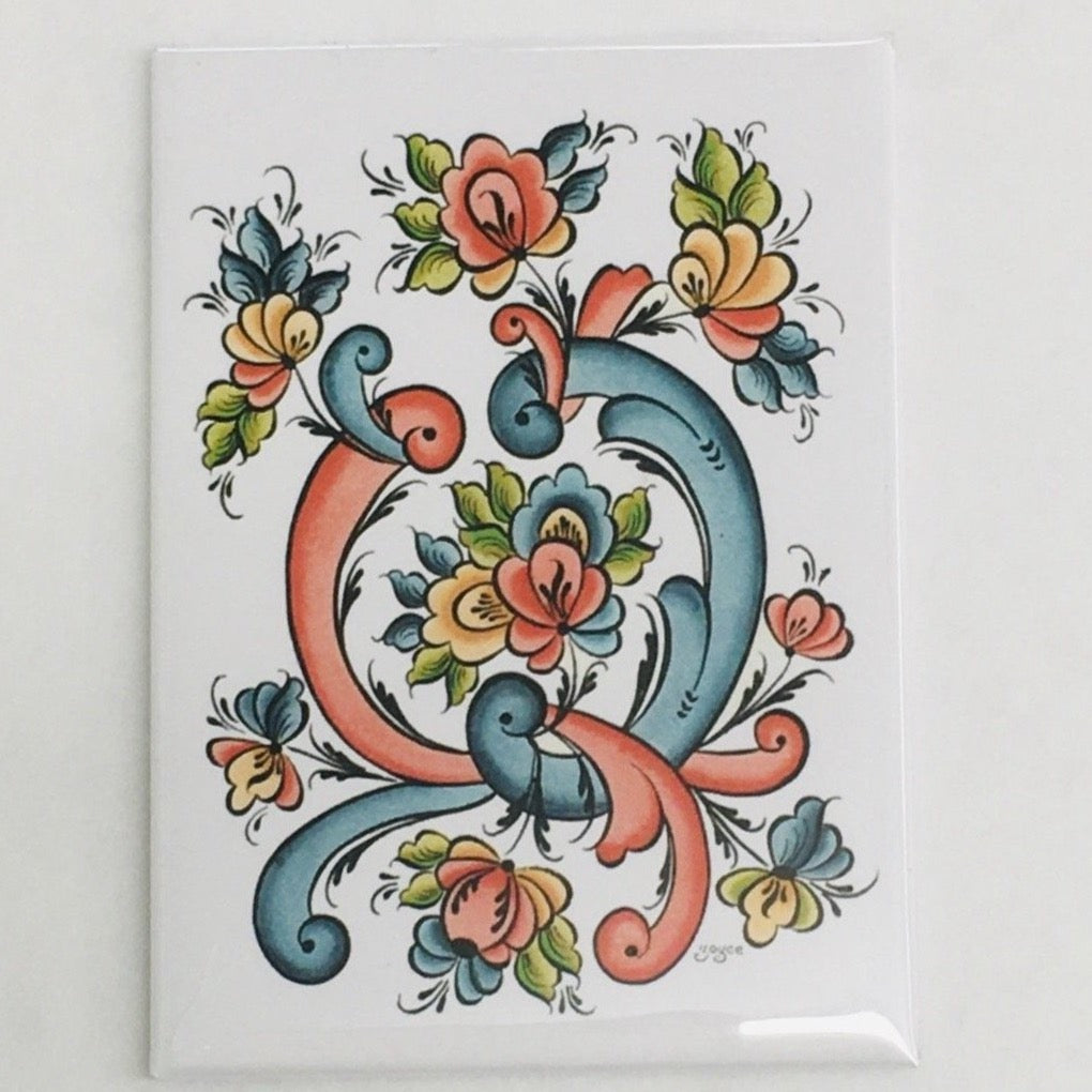 Rectangle Magnet, Rosemaling