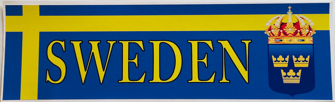 Bumper Sticker - Sweden with crest