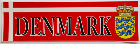 Bumper Sticker - Denmark with crest