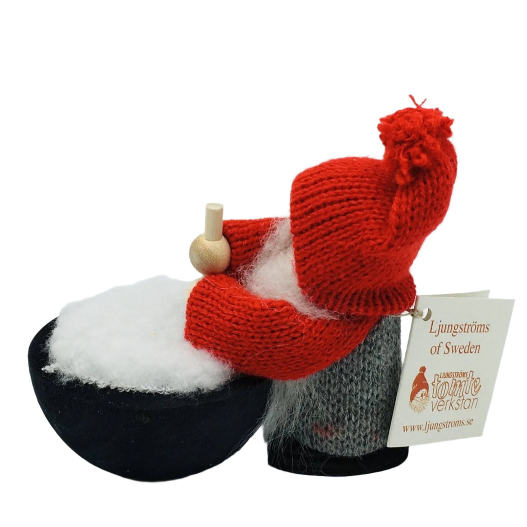 Swedish Tomte Boy with Bowl of Porridge