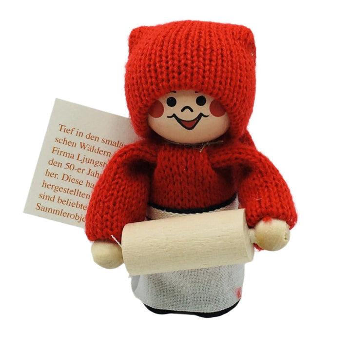 Swedish Tomte Boy with Rolling Pin