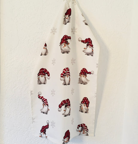 Dish Towel - Gnomes & Snowflakes on White