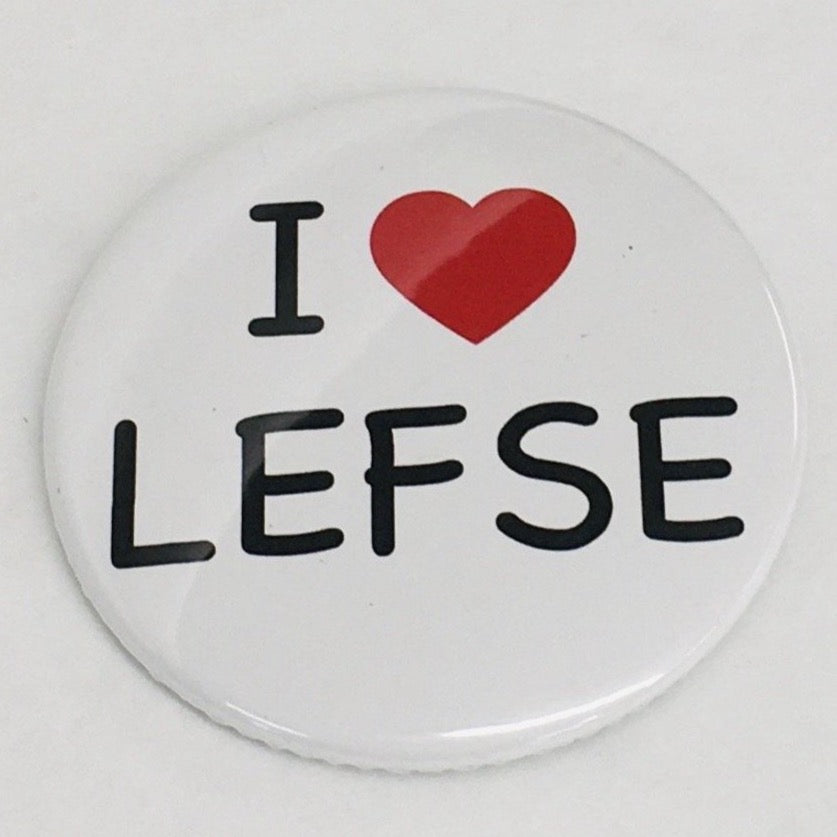 I Love Lefse round button/magnet