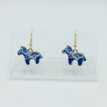 Dala Horse Earrings - Blue