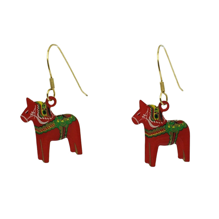 Dala Horse Earrings - Red