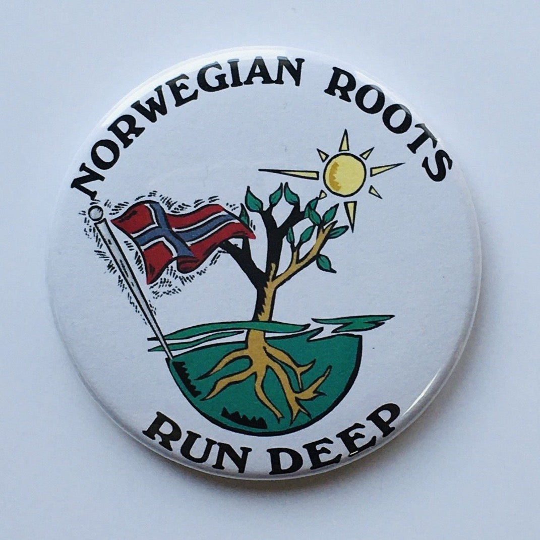 Norwegian Roots Run Deep round button/magnet