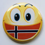 Norway flag Smiley round button/magnet