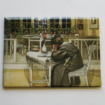 Rectangle Magnet, Carl Larsson Girl writing at table