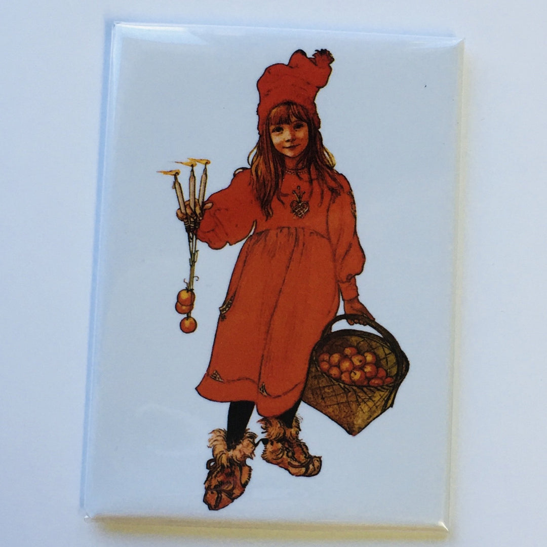 Rectangle Magnet, Carl Larsson Apple Girl Brita as Idun