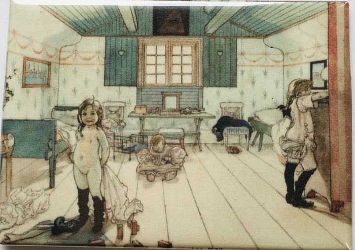 Rectangle Magnet, Carl Larsson Mama & the little girls room