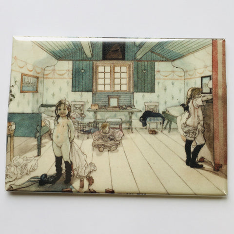 Rectangle Magnet, Carl Larsson Mama & the little girls room