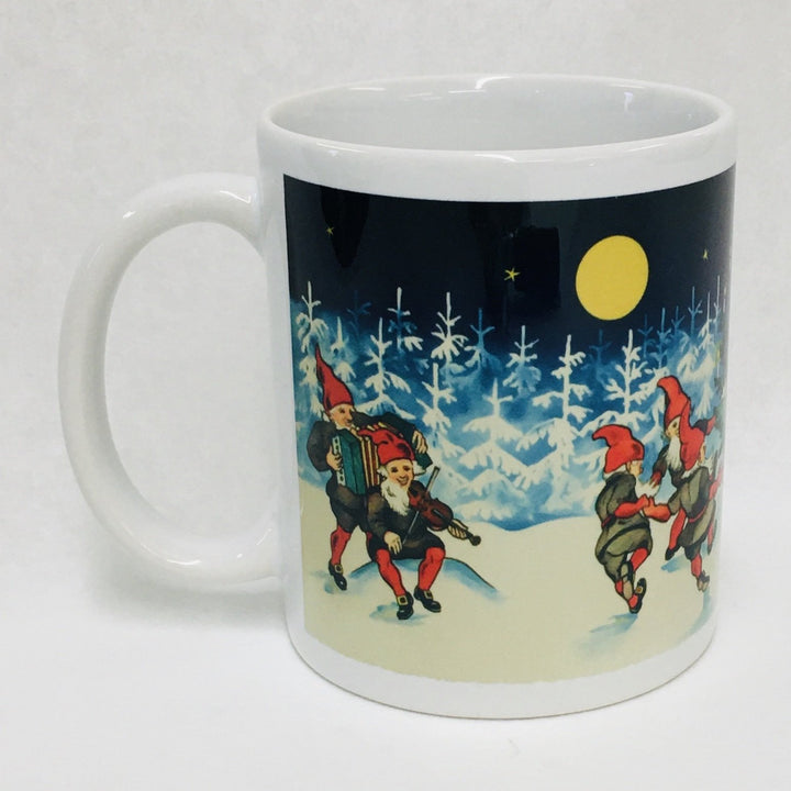 Tomtar Dancing around Tree coffee mug