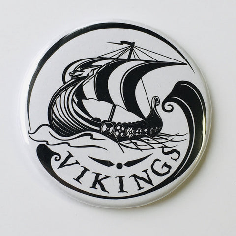 Viking ship round button/magnet