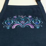Apron - Embroidered Rosemaling Hearts