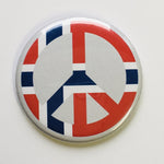 Norway peace sign flag round button/magnet