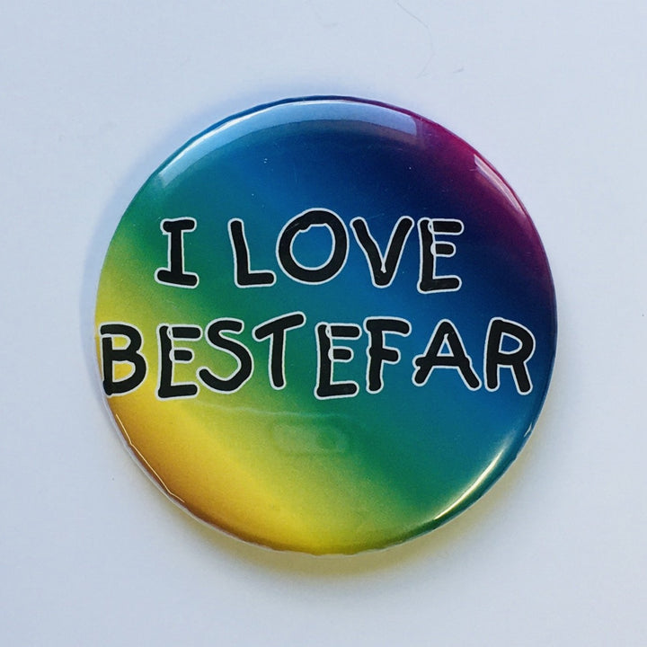 I Love Bestefar round button/magnet