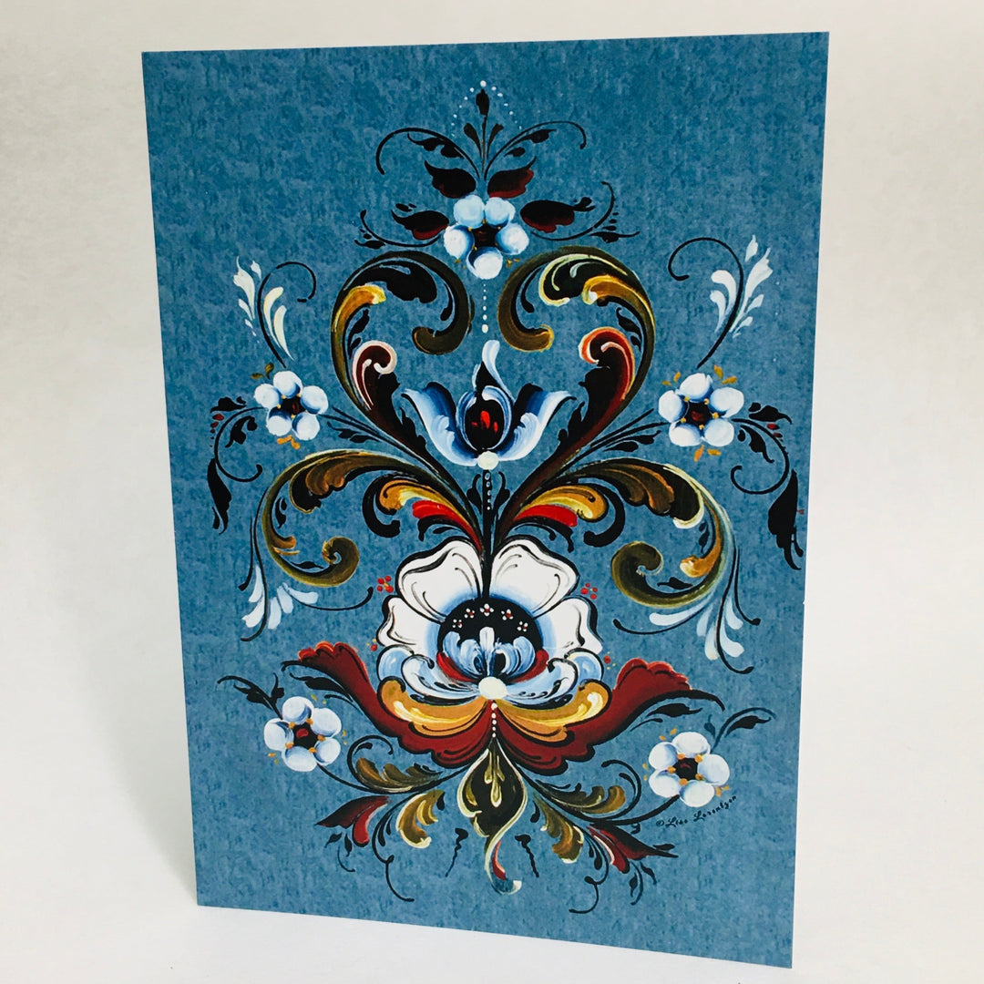 Norwegian Happy Birthday Card - Lise Lorentzen Rosemaling