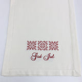 God Jul Snowflakes Embroidered on 36" Runner